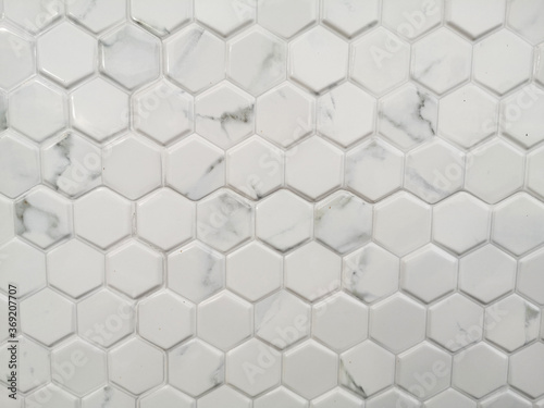 Mosaic wall blocks for pattern and background.Six-Sided tiles. Hexagonal ceramic.