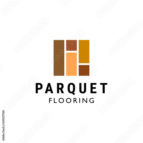 Parquet wood floor logo design template vector illustration