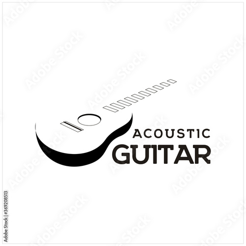 Silhouette Guitar Strings Music Instrument logo design