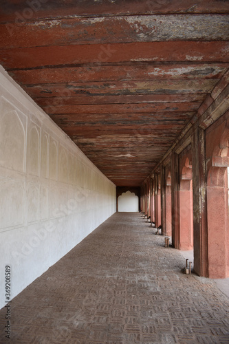 Passage in front of Diwan-i-am Agra Fort, Mughal architecture, Agra, Uttar Pradesh, India photo