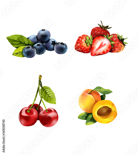 Fototapeta Naklejka Na Ścianę i Meble -  set of fruits