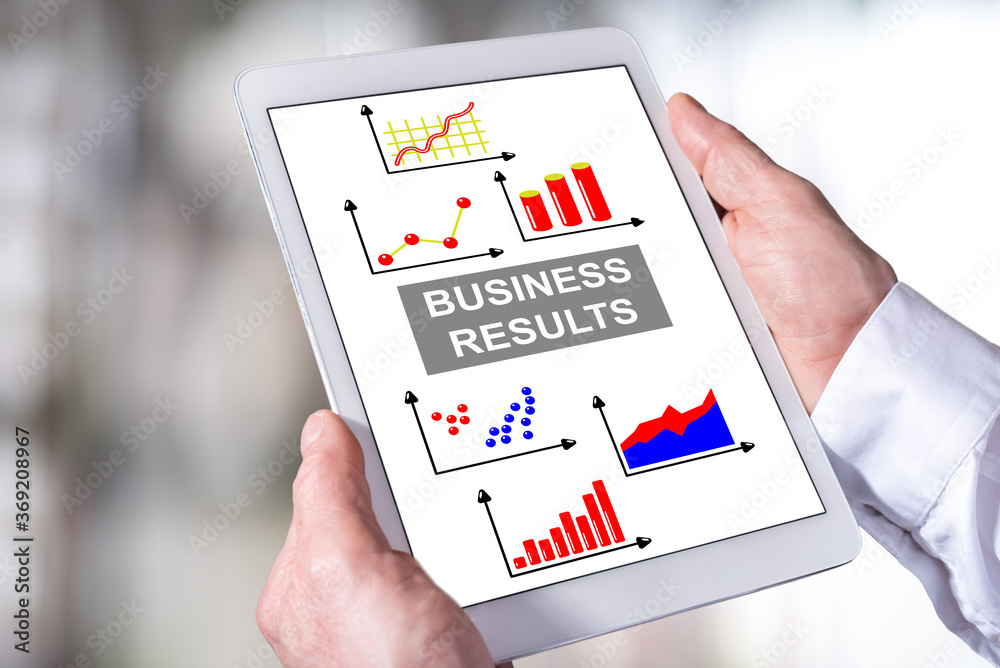 Business results concept on a tablet Business results concept on a tablet