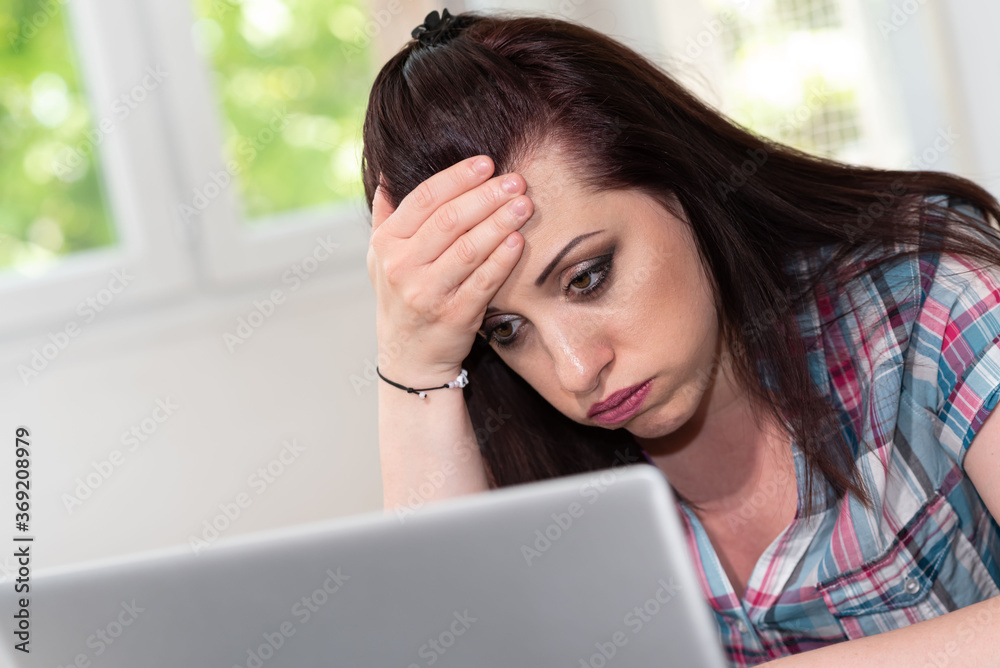 Portrait of overworked businesswoman Portrait of overworked businesswoman