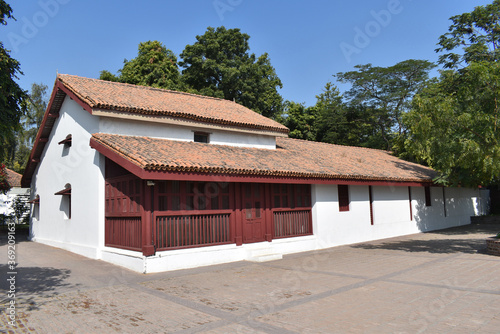 Tableau sur toile Mahatma Gandhi’s house at Sabarmati Ashram or Gandhi Ashram, Ahmedabad, Gujarat,