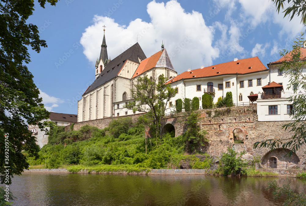 Vitus Church and former jesuit college. Cesky Krumlov, Czech republic