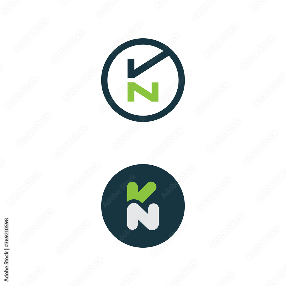 Best simple vector letter creative KN vector design Best simple vector letter creative KN vector design