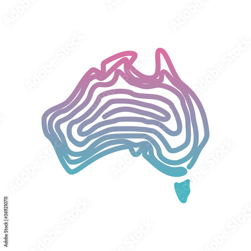 Colorful australian map concept design symbol