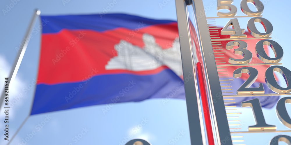 30 degrees centigrade on a thermometer measuring air temperature near