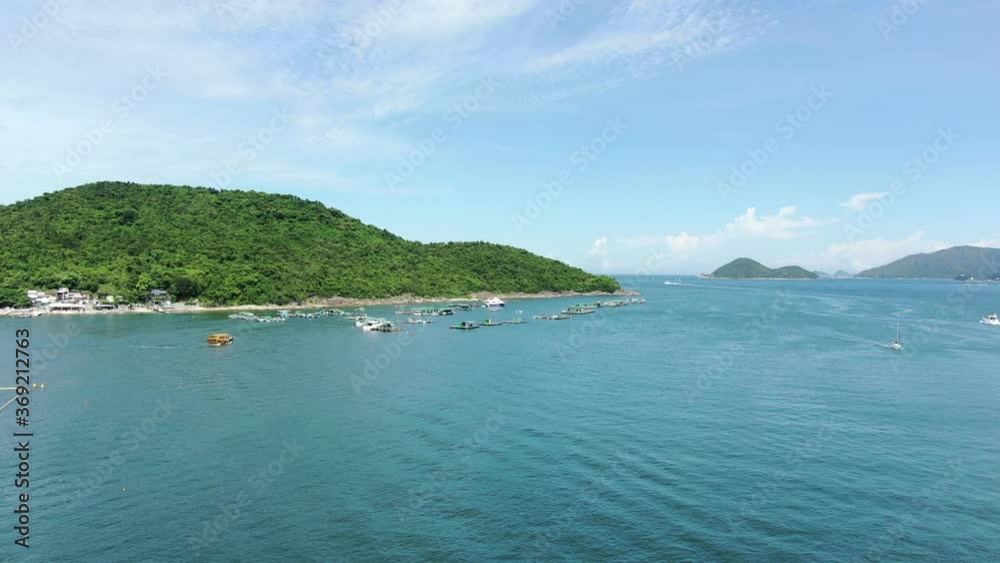 Aerial view of Hong typhoon shelter with small private boats anchored. Aerial view of Hong typhoon shelter with small private boats anchored.