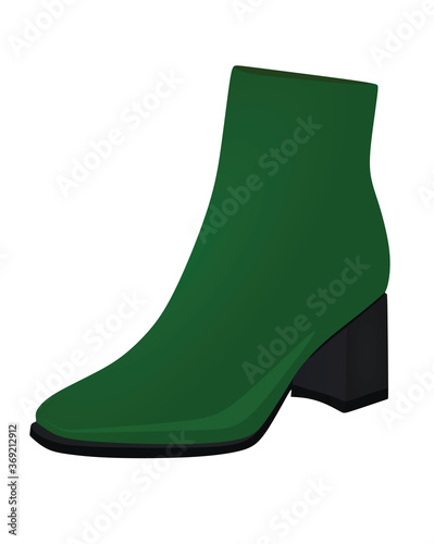 Green  women boots. vector illustration