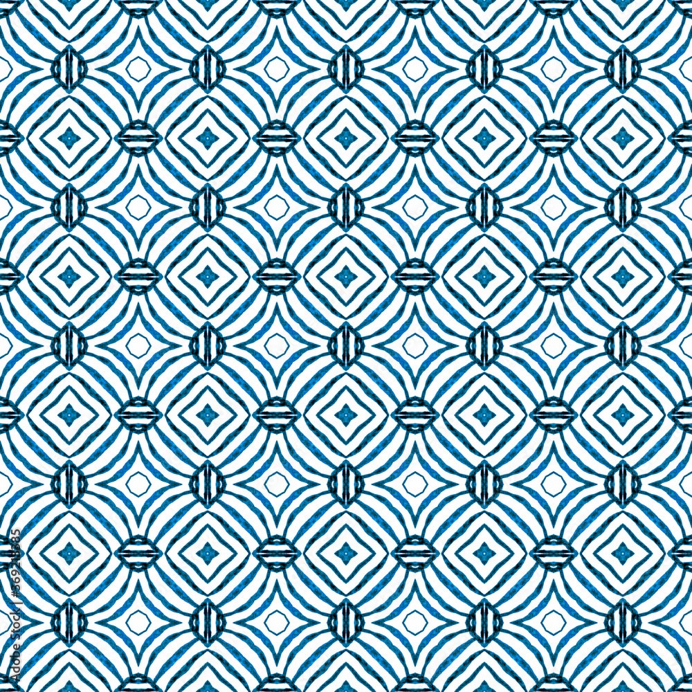 Ethnic hand painted pattern. Blue awesome boho Ethnic hand painted pattern. Blue awesome boho