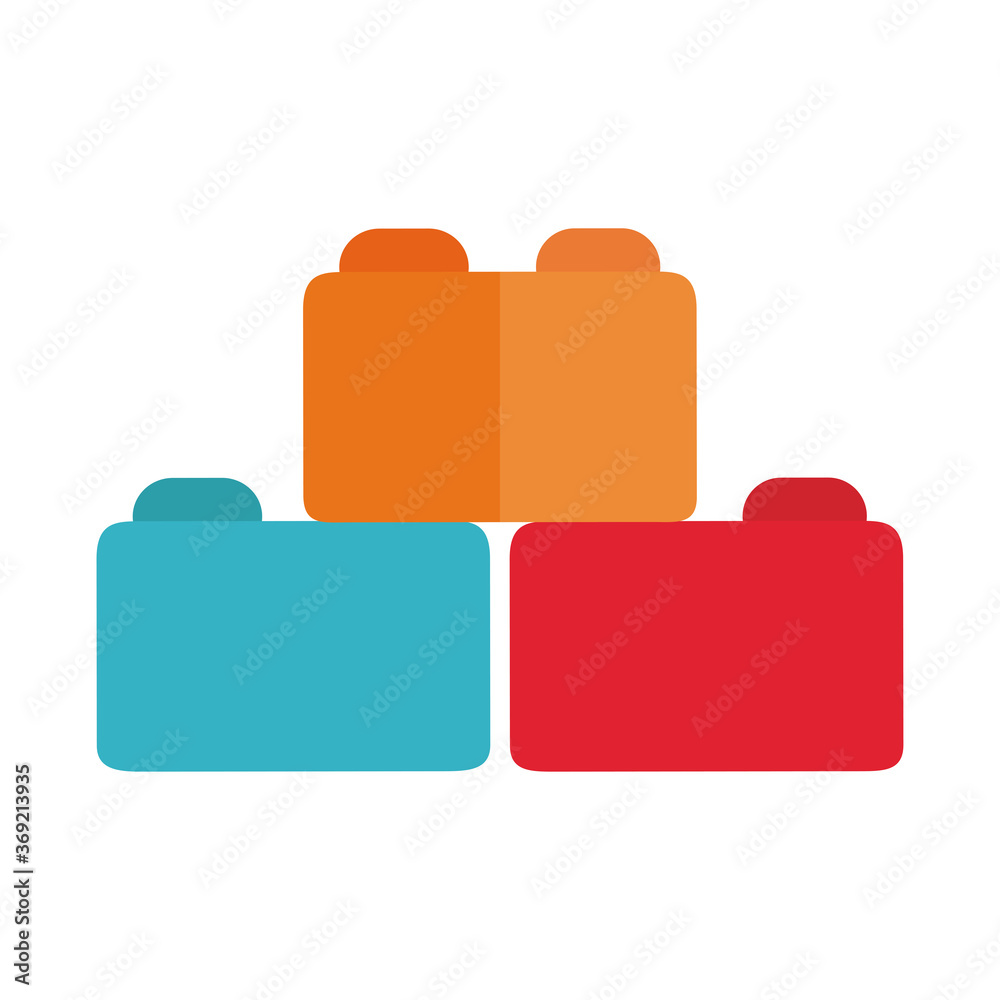 cartoon blocks toy object for small children to play, flat style icon cartoon blocks toy object for small children to play, flat style icon