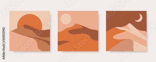Foto Set of abstract contemporary backgrounds in earth colors