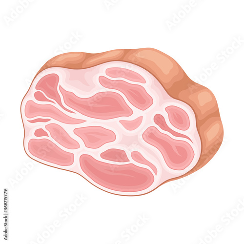 Beef or Pork Slab as Meat Product Vector Illustration