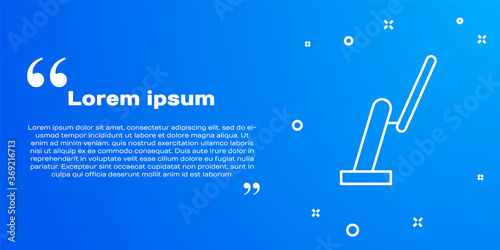 White line Windscreen wiper icon isolated on blue background. Vector Illustration.