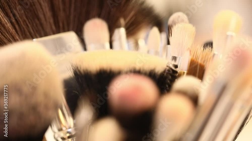 a lot of brushes for makeup and visage spin, macro
