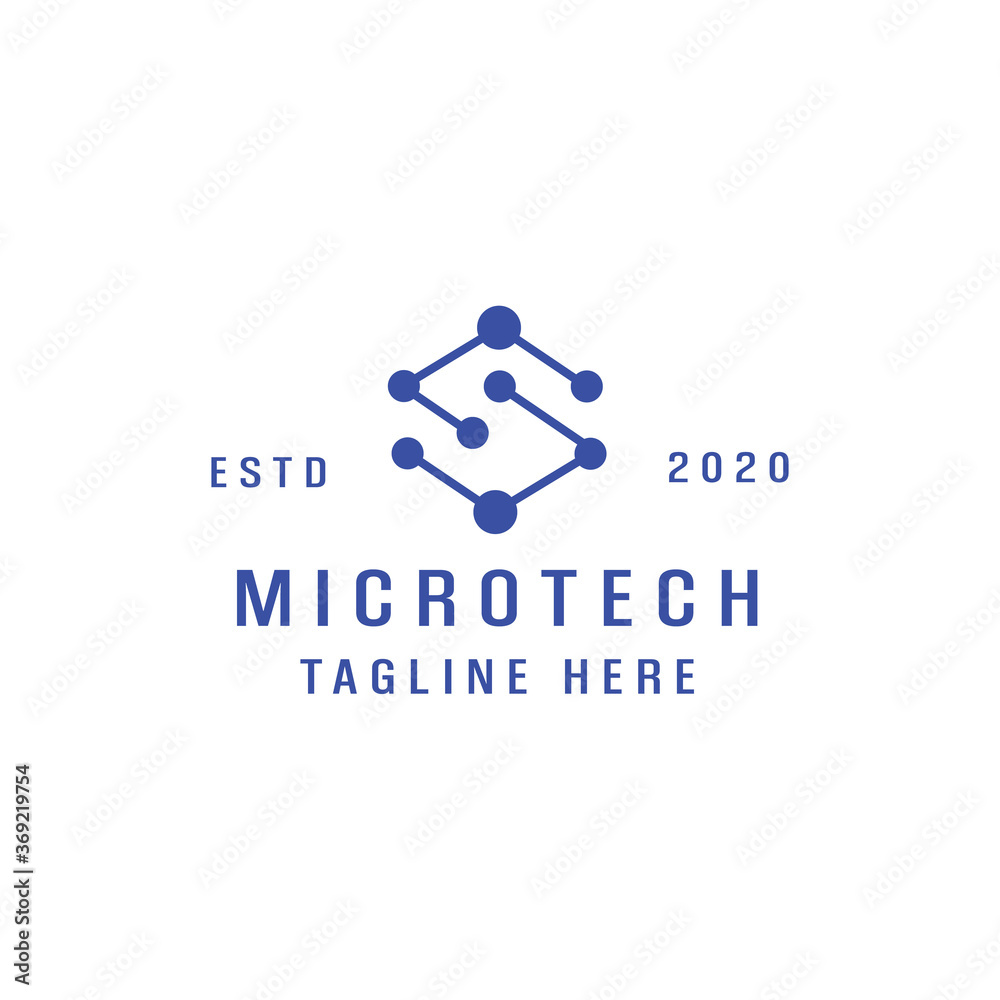 Micro Tech Technology logo vector application icon connection