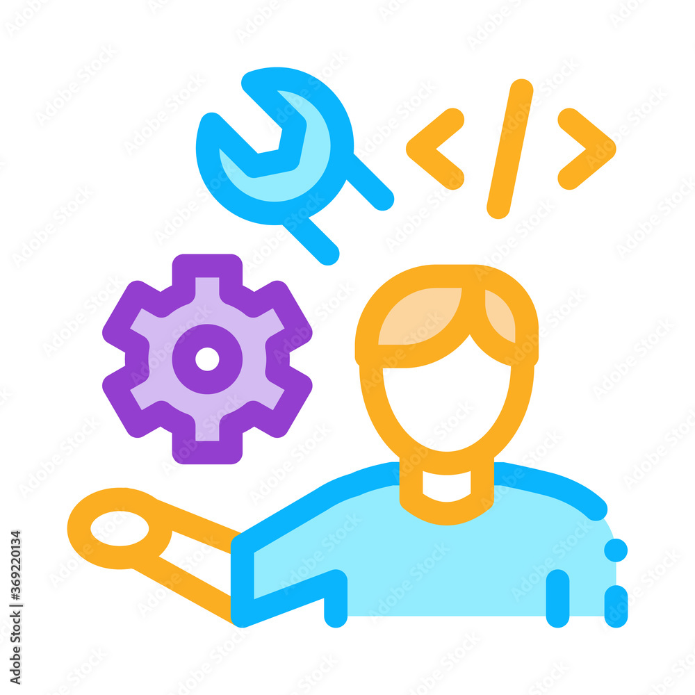 front end developer icon vector. front end developer sign. color symbol illustration