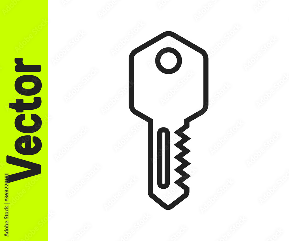 Black line House key icon isolated on white background. Vector Illustration. Black line House key icon isolated on white background. Vector Illustration.