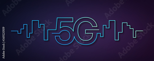 5G network wireless technology. Fifth generation of mobile internet. 5g technology, background and banner design. High speed internet, communication network concept