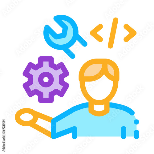 front end developer icon vector. front end developer sign. color symbol illustration