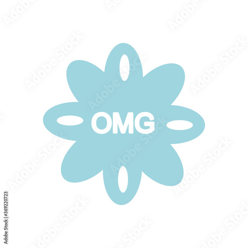 slang bubble concept, cloud with omg word, line fill style