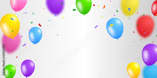 balloons confetti colorful background Celebration