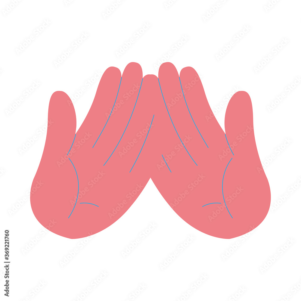 Isolated sign with open hands vector design Isolated sign with open hands vector design