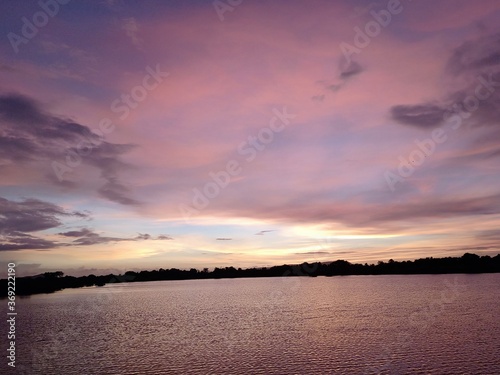 sunset over the lake © ketaki
