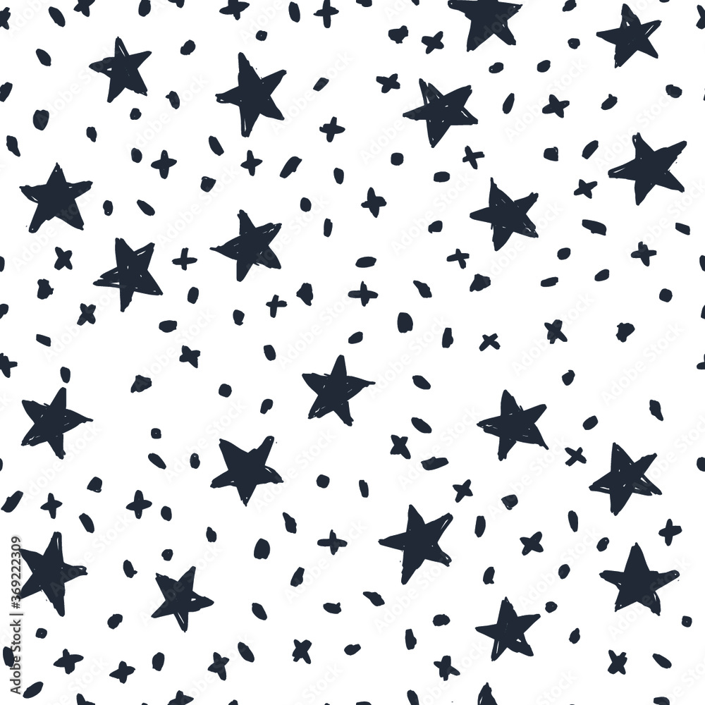 Seamless pattern of stars. Design for backdrops with space. Seamless pattern of stars. Design for backdrops with space.