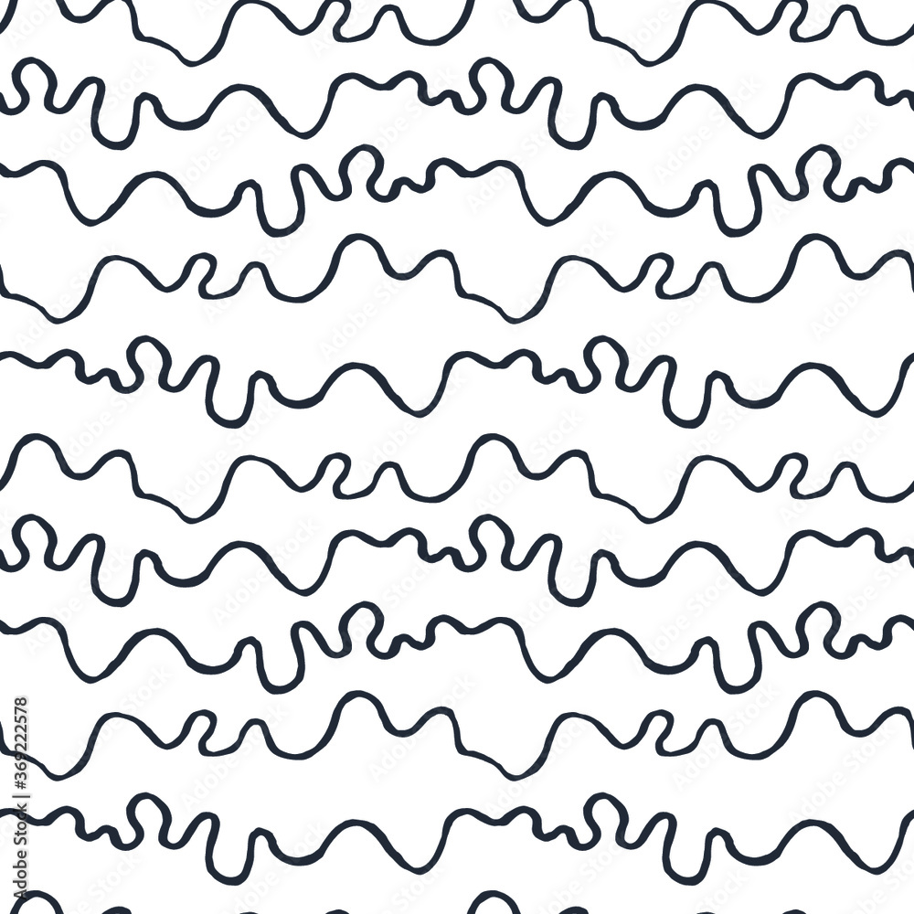 Seamless pattern of black lines waves. Design for backdrops with sea, rivers or water texture. Figure for textiles. Surface design. Seamless pattern of black lines waves. Design for backdrops with sea, rivers or water texture. Figure for textiles. Surface design.