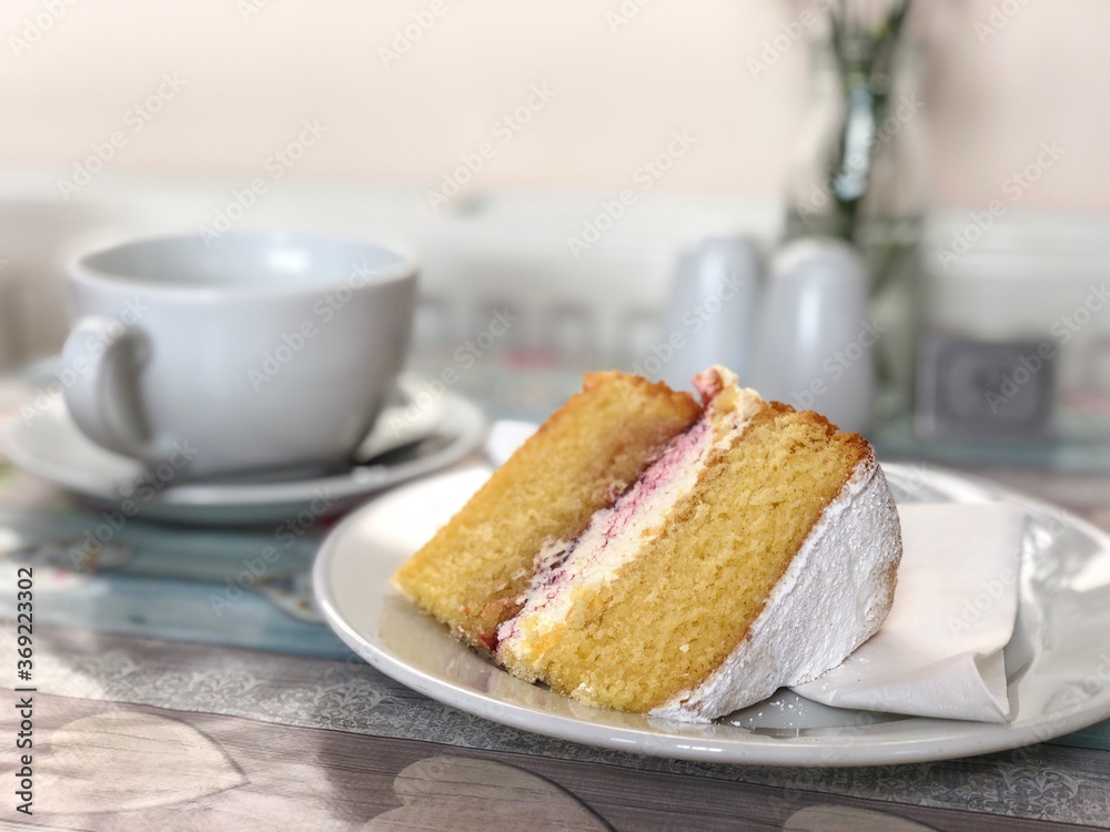 piece of Victoria sponge cake