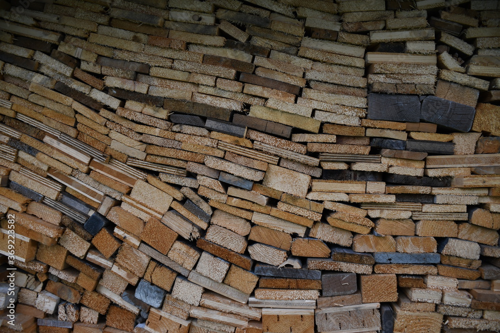 Stacked wooden planks in satisfying pattern (Backdrop / Texture) Stacked wooden planks in satisfying pattern (Backdrop / Texture)