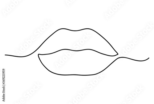 Lips beauty hand drawn line art 