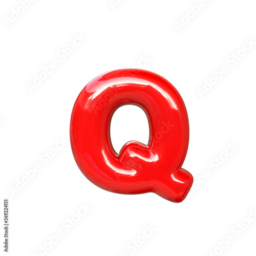 Balloon letter Q. 3d illustration.