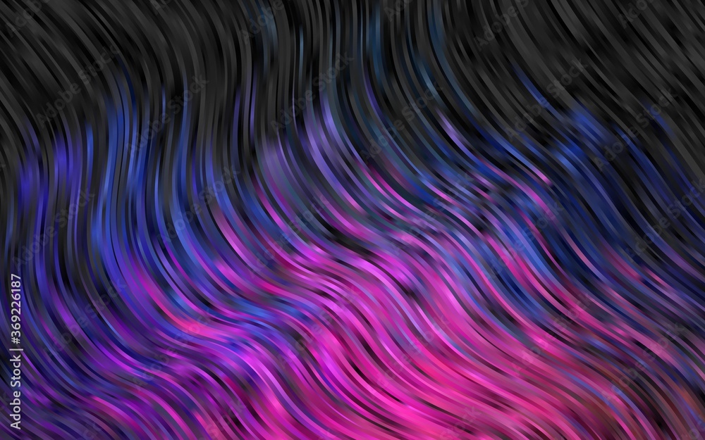 Obraz premium Dark Pink, Blue vector background with lamp shapes. Shining illustration, which consist of blurred lines, circles. A completely new template for your business design.