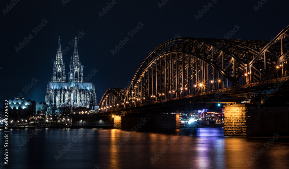 Cologne Cathedral by night, Germany
