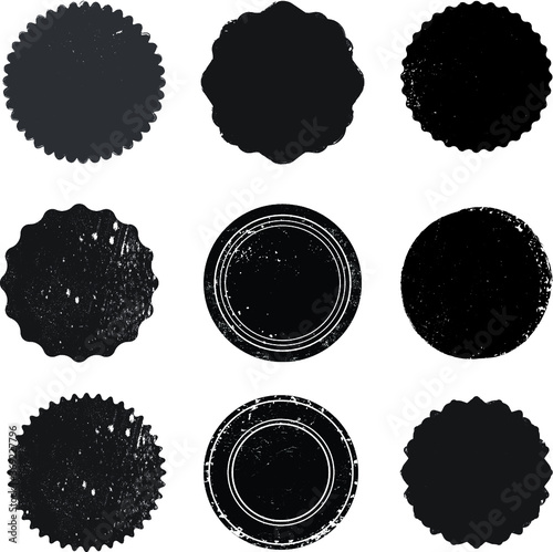Grunge post Stamps Collection. Banners, Insignias , Logos, Icons, Labels and Badges Set . vector distress textures.blank shapes.