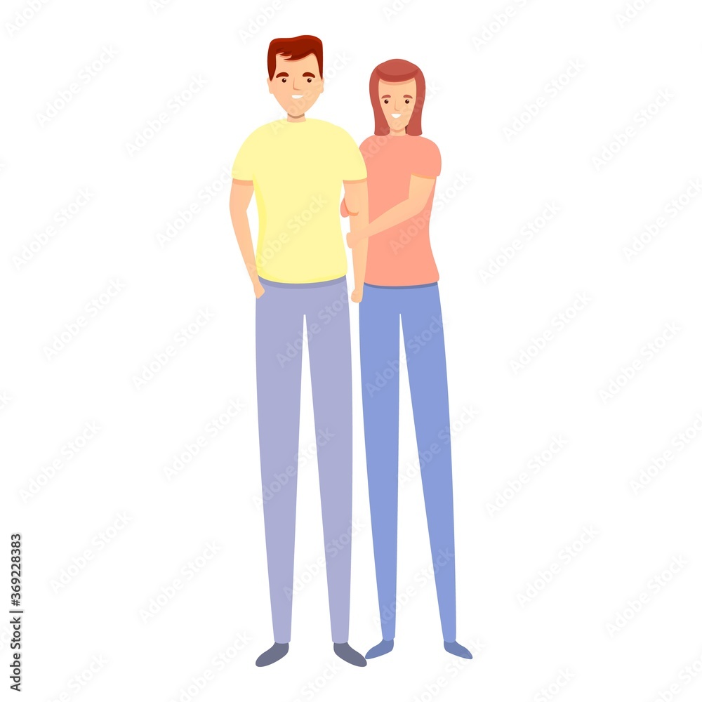 Affection couple icon. Cartoon of affection couple vector icon for web design isolated on white background Affection couple icon. Cartoon of affection couple vector icon for web design isolated on white background