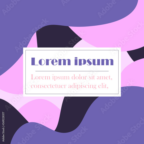 vector illustration of a business card template in abstract organic shape 