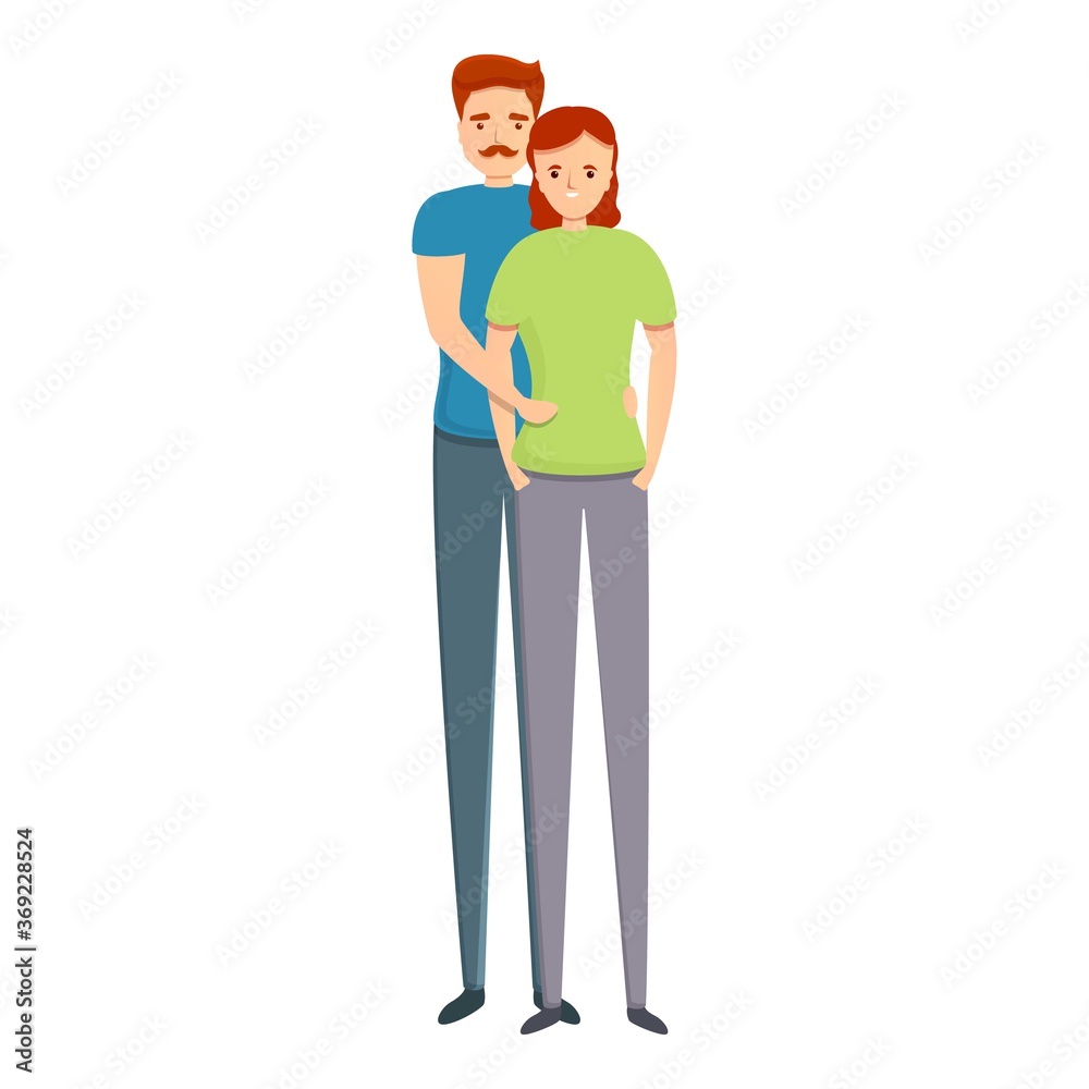 Lovely couple relation icon. Cartoon of lovely couple relation vector icon for web design isolated on white background Lovely couple relation icon. Cartoon of lovely couple relation vector icon for web design isolated on white background