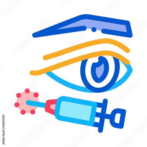 eyelid surgery anesthesia icon vector. eyelid surgery anesthesia sign. color symbol illustration