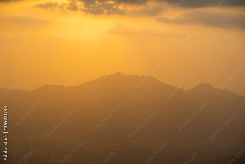 Sunset mountain views around the Al-Hada resort city in western Saudi Arabia Sunset mountain views around the Al-Hada resort city in western Saudi Arabia