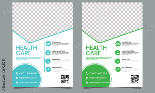 Corporate Healthcare and Medical cover a4 flyer design template