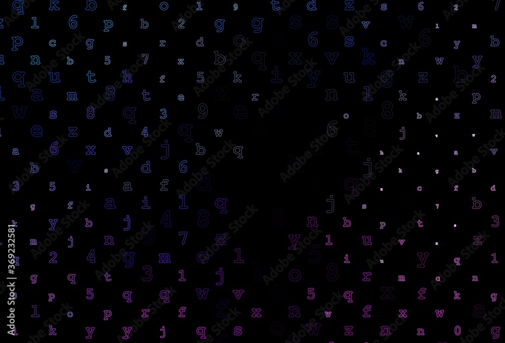 Dark Pink, Blue vector pattern with ABC symbols. Dark Pink, Blue vector pattern with ABC symbols.