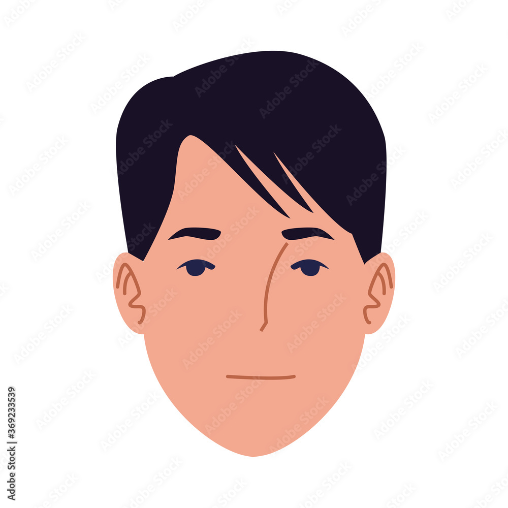 young man casual head avatar character