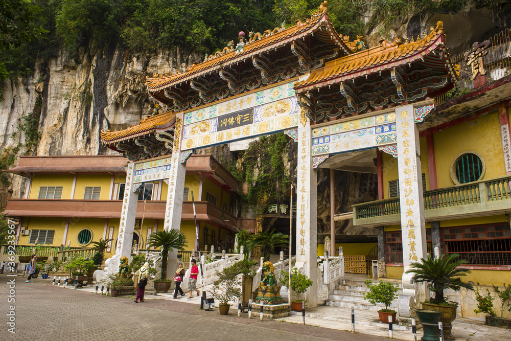 entrance of Sam Poh Tong Temple cave in Ipoh, Malaysia