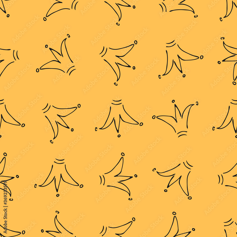 Seamless pattern of doodle queen or king crowns Seamless pattern of doodle queen or king crowns