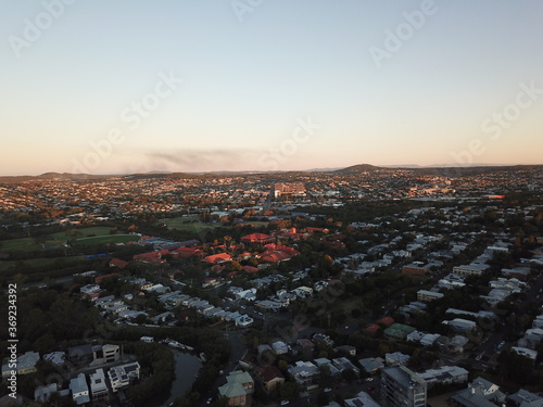 Arial view of east Brisbane 