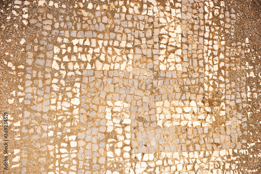 Ancient Greek mosaic in beige color and geometric shapes